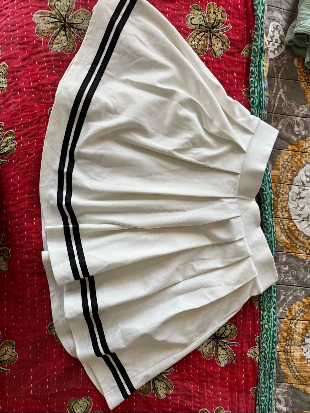 wild fable White Mini Tennis Skirt with Black Stripe Trim